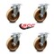 Service Caster 5 Inch High Temp Phenolic Wheel Swivel Top Plate Caster Set SCC-20S514-PHSHT-TP3-4 - alternate 5